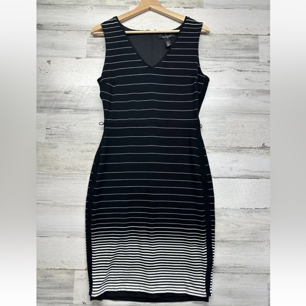 White House Black Market Women Size 8 Career Striped Office Fitted Dress